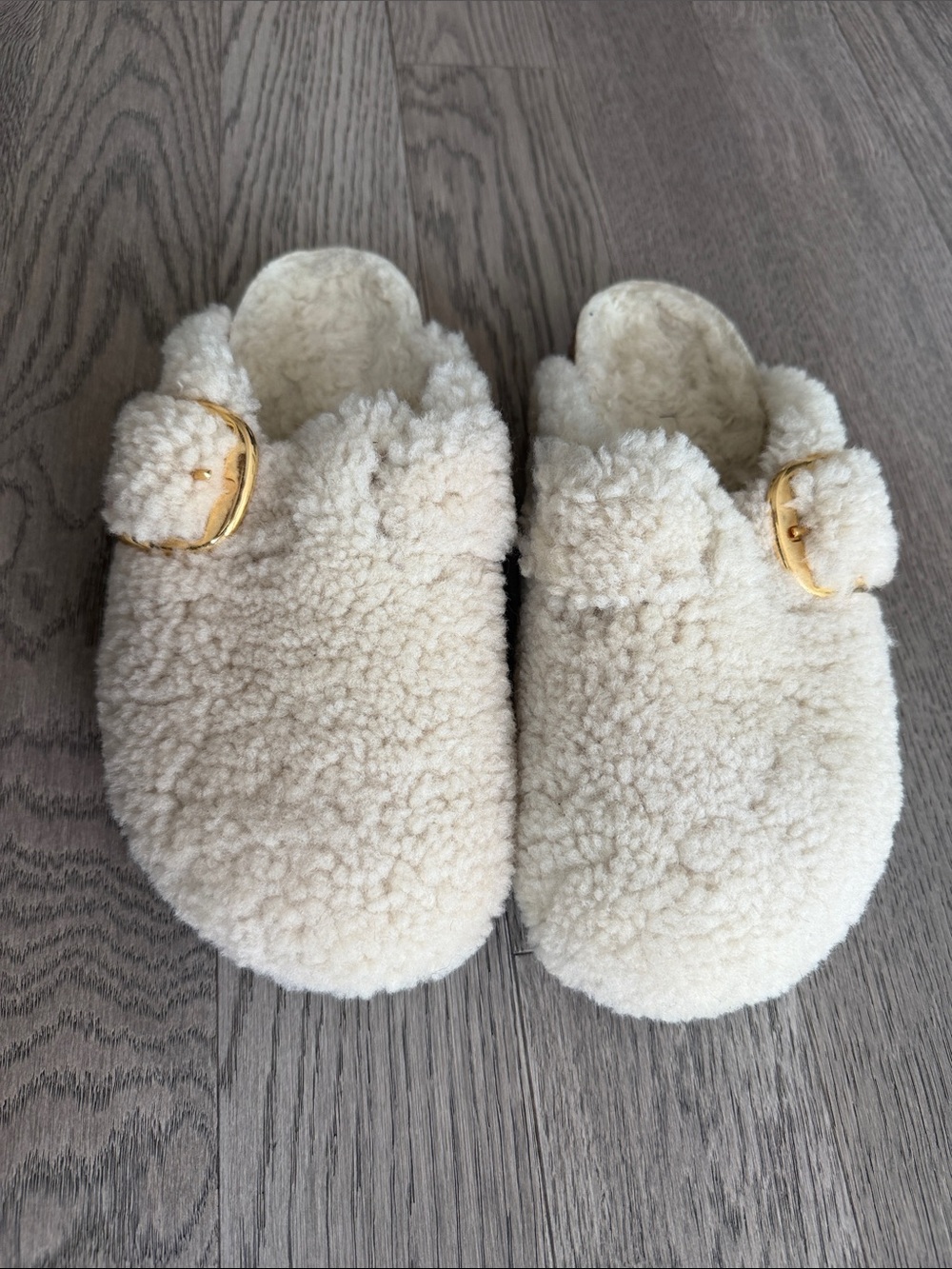 Birkenstock Women's Boston Big Buckle Teddy Shearling Clogs